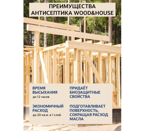 Заказать ГРУНТОВОЧНЫЙ АНТИСЕПТИК WOOD & HOUSE в Москве, Московская область